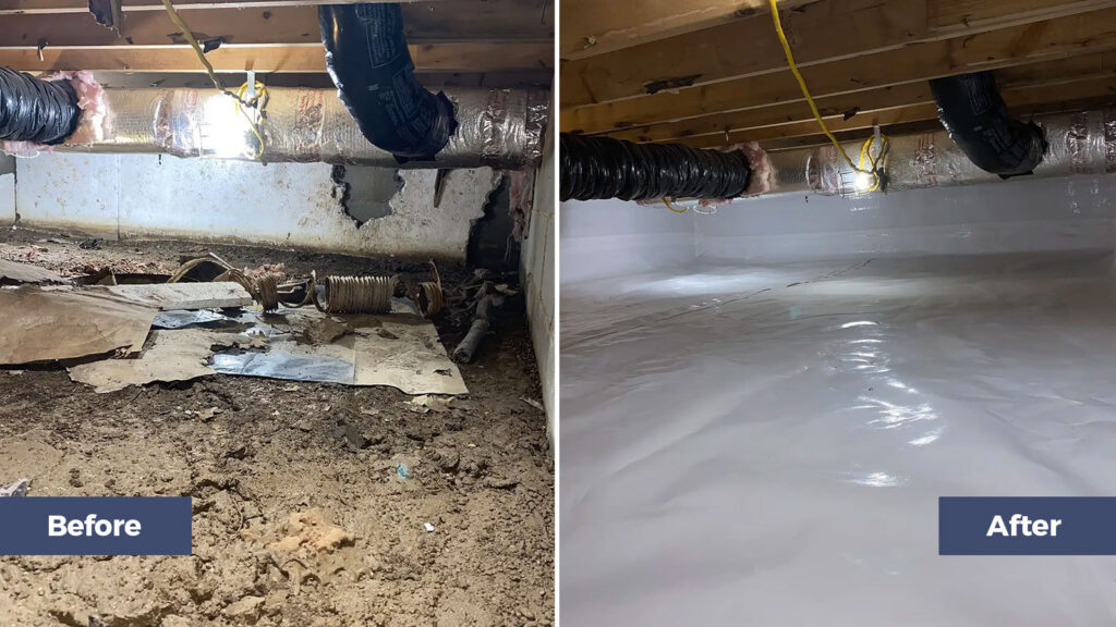 Crawl Space Repair Before and After